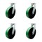 Service Caster 10'' Heavy Duty Green Poly on Cast Iron Swivel Caster Set with 2 Swivel Locks, 4PK CRAN-SCC-KP92S1030-PUR-GB-BSL-2-S-2 - alternate 1